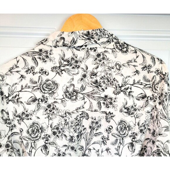 Joie Plus Size Linen Button-Down Top Size 1X Floral Long Sleeve - Picture 6 of 7